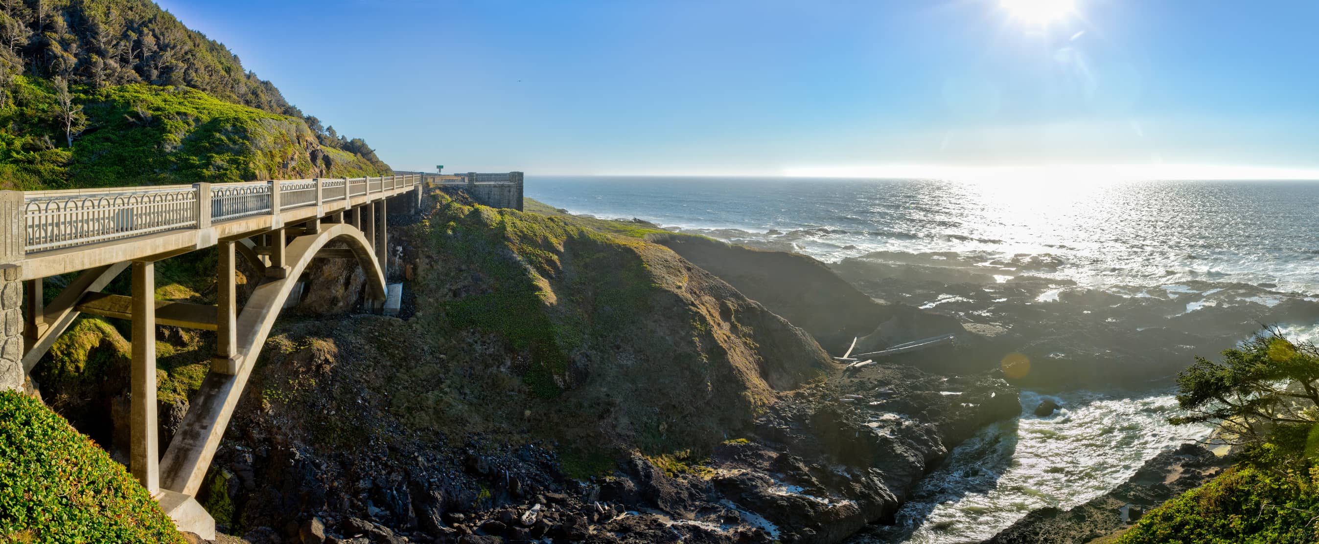 Panoramic View of the Oregon Coast Line at Cook's Chasm