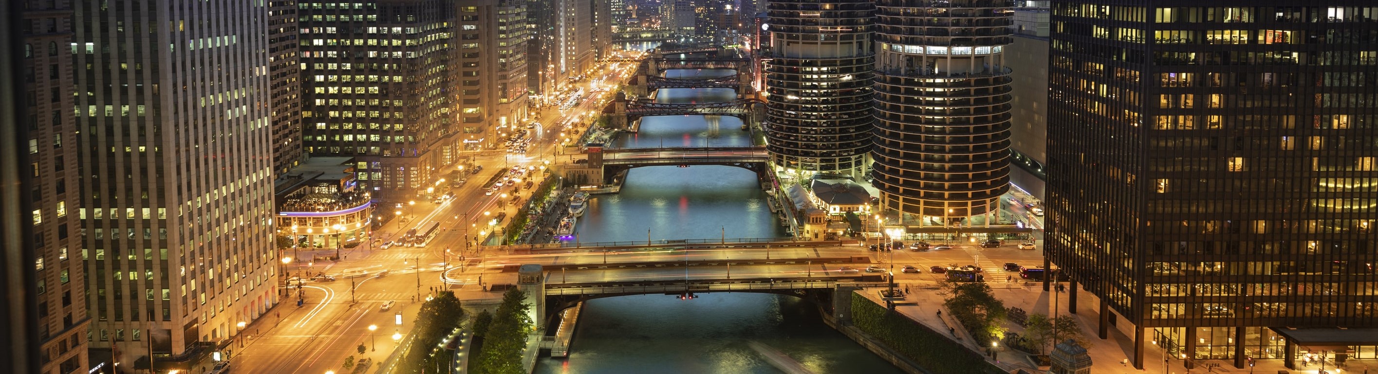 Chicago river in the heart of the city Chicago river in the heart of the city
