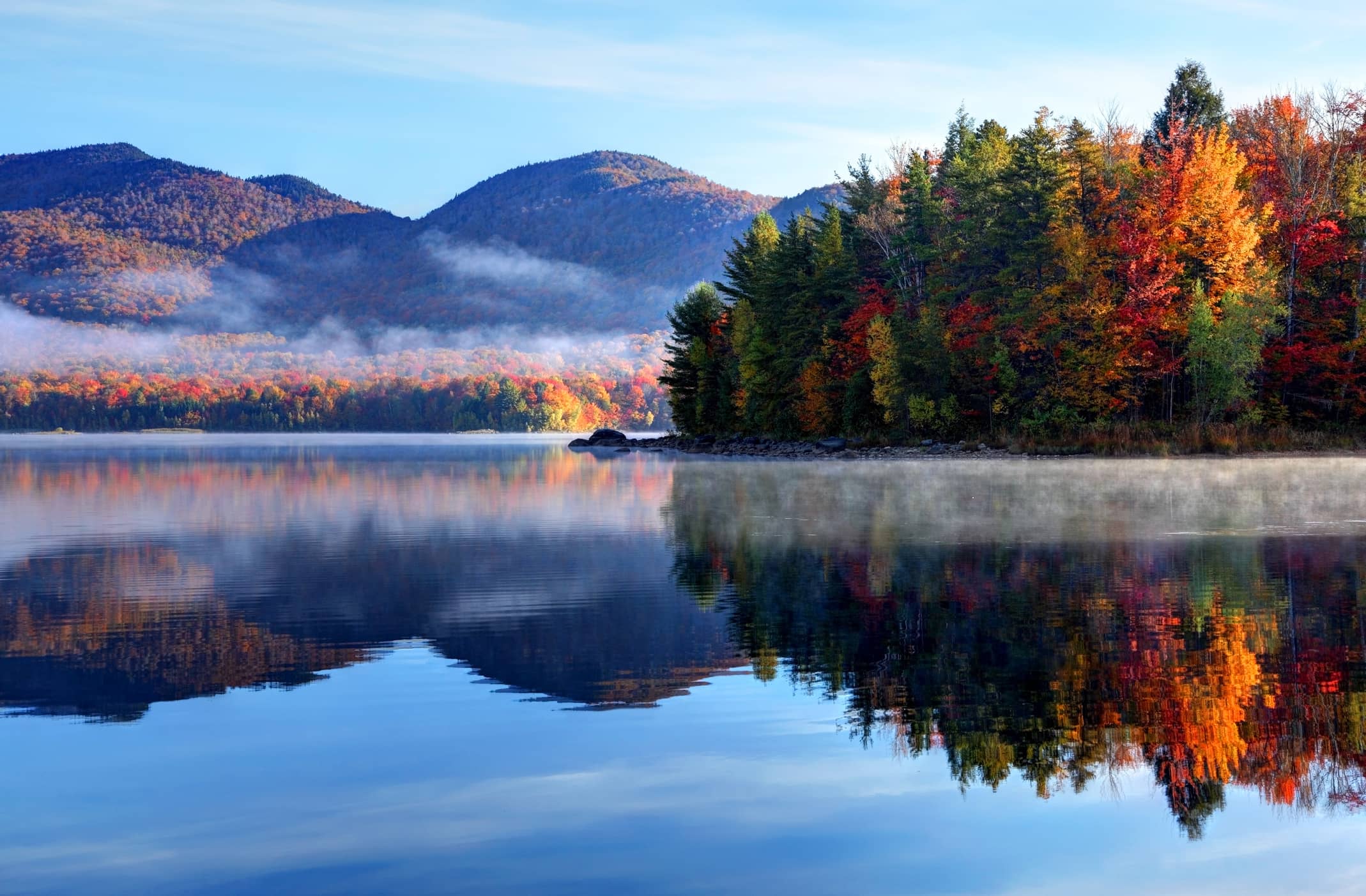 Vermont lake in Autumn